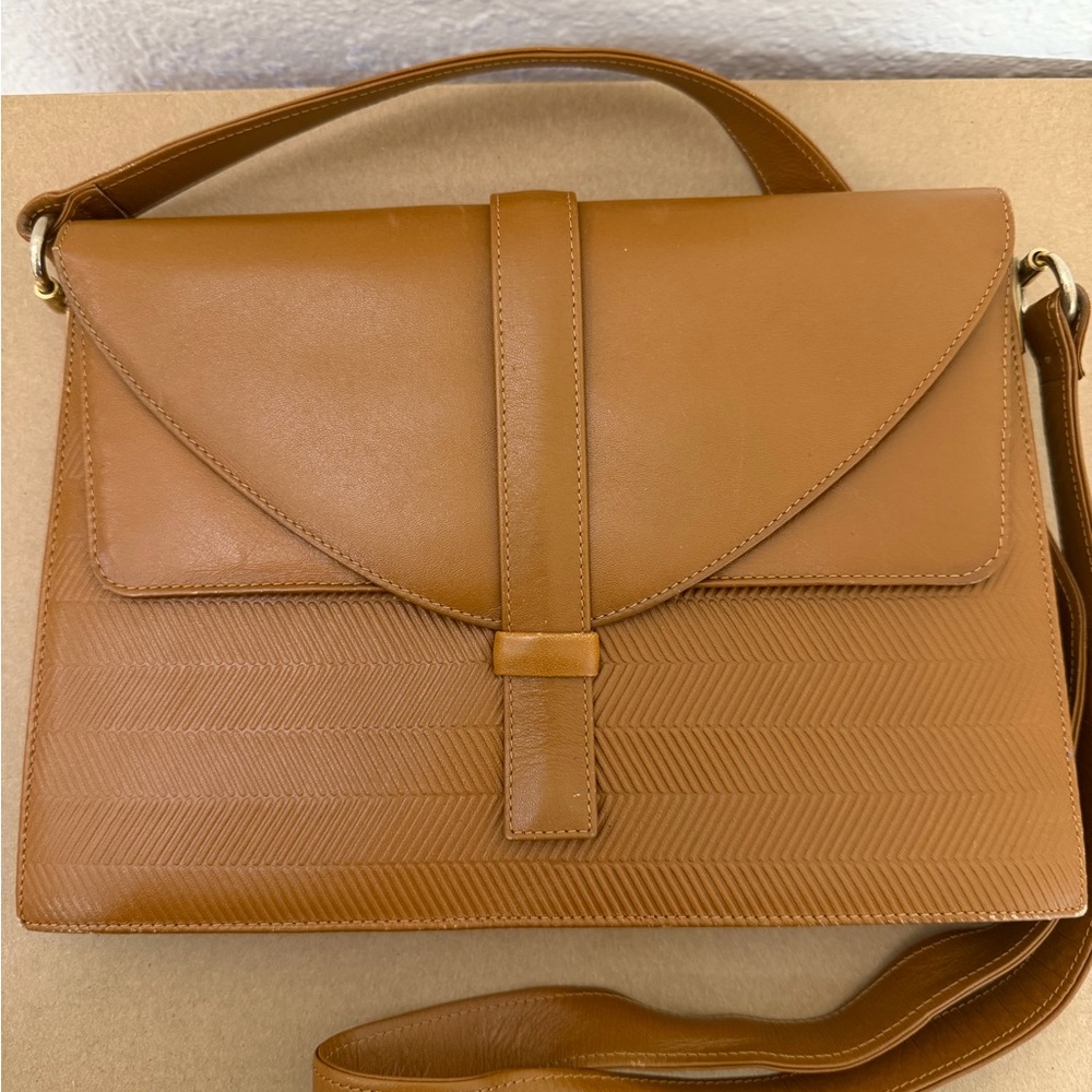 vintage brown leather shoulder crossbody bag Gallery Originals Sophisticated